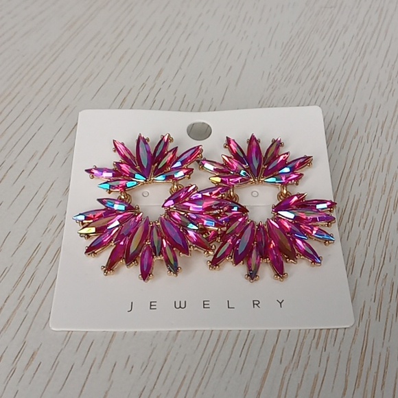 Fashion Jewelry Jewelry - Pink Starburst Fashion Earrings